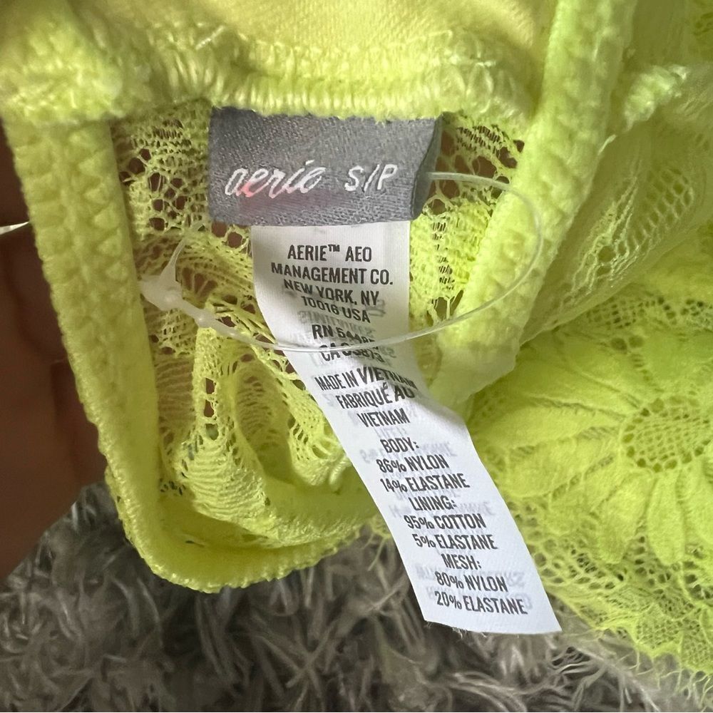 Aerie Neon Yellow Lace Bralette Size Small NWOT - Picture 3 of 3